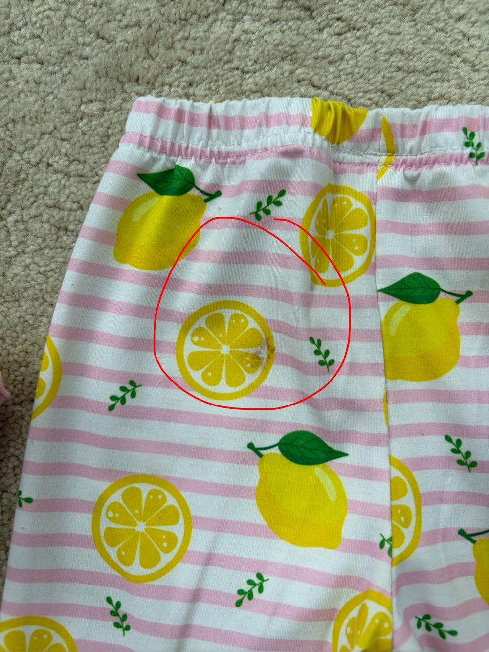Cecil and Lou Size 4T Lemon Print Striped Two Piece Short Sleeve Pajamas Set - Picture 7 of 7